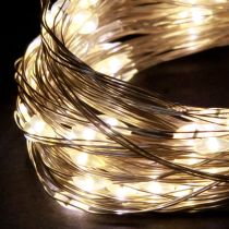 gjenstander Lyslenker med 50 mikro-LED-lys med varmhvit timer, for batteri, 6 stk.