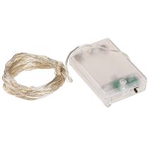 gjenstander Lyslenker med 50 mikro-LED-lys med varmhvit timer, for batteri, 6 stk.