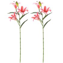 gjenstander Kunstig lilje for stilig stuedekorasjon og realistisk utseende, 67 cm, 2 stk.