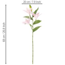 gjenstander Kunstig liljeblomst, stilkblomst, dekorasjon, 68 cm, 3 stk.