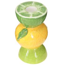gjenstander Lime og sitron dekorativ lysestake keramikk H10,5cm 2stk