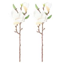 gjenstander Magnolia Hvite Kunstige Blomsterknopper Dekor Gren H40cm 2stk