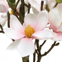 Kunstige magnoliakvister Rosa kunstige blomster H40cm 4stk i haug