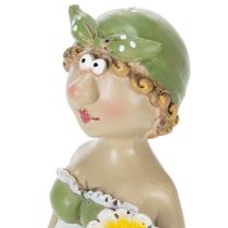 gjenstander Dekorative figurer av et bondepar, morsom stue- og sommerdekorasjon for innendørs bruk, 17 cm, 2 stk.