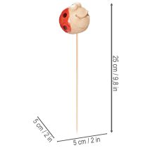 gjenstander Marihønehagepiker, dekorativt blikkfang for hagedekorasjon, 25 cm, 4 stk.