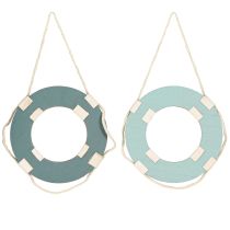 gjenstander Redningsbøye Tredekor for oppheng Maritim Blå Ø13cm 2stk