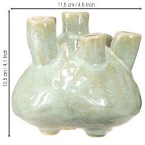 gjenstander Maritim Dekor Vase Coral Optic Lyse Grønn Ø11,5cm H10cm