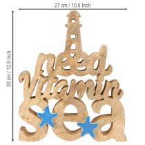 gjenstander Maritim tredekor “I need vitamin sea” mangotre 27×33cm