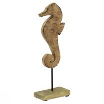 gjenstander Maritim dekorasjon sjøhest på stativ naturlig mangotre 29,5cm