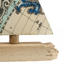 Maritim dekorasjon seilbåt treskip deco henger liten H12cm 3stk