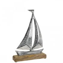 Maritim dekorasjon, dekorativt seilbåtmetall, dekorativt skip H16,5cm