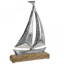Maritim dekorasjon, dekorativt seilbåtmetall, dekorativt skip H26cm