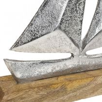 Maritim dekorasjon, dekorativt seilbåtmetall, dekorativt skip H26cm