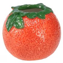 Middelhavs dekorativ oransje vase blomsterpotte keramikk Ø9cm