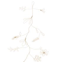 gjenstander Metall blomsterdekorasjonsgirlander, tråd til blomsterkrans, sommerdekorasjon, veggdekorasjon, gull, 110 cm