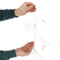 gjenstander Metall blomsterdekorasjonsgirlander, tråd til blomsterkrans, sommerdekorasjon, veggdekorasjon, gull, 110 cm