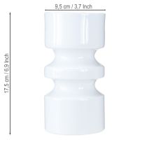 gjenstander Metall blomstervase i kremhvit emalje Ø9cm H17,5cm