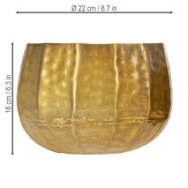 gjenstander Dekorativ blomsterpotte i metall, messing, Ø22/18/14 cm, sett med 3