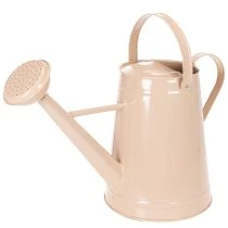 gjenstander Dekorativ vannkanne i metall, sandfarget vintagedesign, for planter og tørkede blomster, 50 × 22,5 × 39 cm