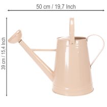 gjenstander Dekorativ vannkanne i metall, sandfarget vintagedesign, for planter og tørkede blomster, 50 × 22,5 × 39 cm