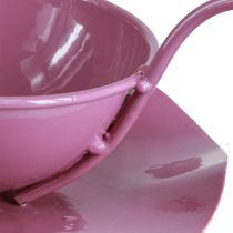 gjenstander Dekorativ metallkopp med skål, rosa, H8 cm Ø11,5 cm, 2 stk.