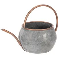 gjenstander Dekorativ vannkanne i metall, vintage landlig stil, hagedekorasjon, for planting, sølvkobber, L41cm Ø26cm H30cm