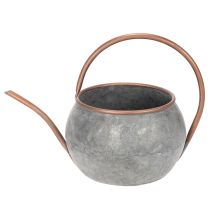 gjenstander Dekorativ vannkanne i metall, vintage landlig stil, hagedekorasjon, for planting, sølvkobber, L41cm Ø26cm H30cm