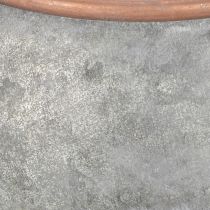 gjenstander Dekorativ vannkanne i metall, vintage landlig stil, hagedekorasjon, for planting, sølvkobber, L41cm Ø26cm H30cm