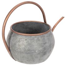 gjenstander Dekorativ vannkanne i metall, vintage landlig stil, hagedekorasjon, for planting, sølvkobber, L41cm Ø26cm H30cm