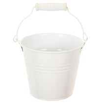 gjenstander Metallbøtter, hvite, Ø12 cm, H10 cm, 8 stk.