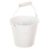 gjenstander Metallbøtter, hvite, Ø12 cm, H10 cm, 8 stk.