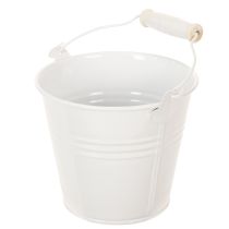 gjenstander Metallbøtter, hvite, Ø12 cm, H10 cm, 8 stk.