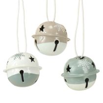 gjenstander Metallklokker Juleklokker Mintbeige Ø3cm 16 stk
