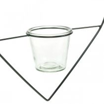 gjenstander Lykt hjertemetall 28cm telysholder for oppheng av glass 9cm