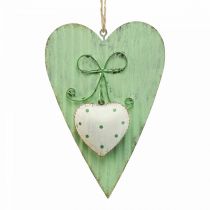 Metallhjerte, dekorativt hjerte til oppheng, hjertedekor H14,5cm 2stk