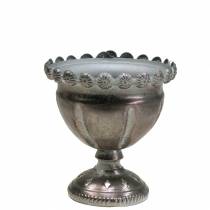 Dekorativ kopp metall grå, sølv Ø13cm H14,5cm