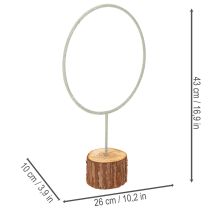 gjenstander Dekorativ metallring på et trestativ for borddekorasjon, 43 cm