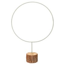 gjenstander Dekorativ rund ring på trebase, metall, for tørkede blomster, 52 cm