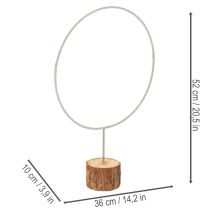 gjenstander Dekorativ rund ring på trebase, metall, for tørkede blomster, 52 cm
