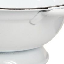 gjenstander Dekorativ bolle i metall, hvit og svart, Ø16,5 cm, H6,5 cm, 4 stk.