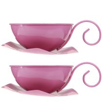 gjenstander Metallkopp Ø16cm H9cm dekorative kopp med skål rosa 2stk
