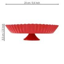 gjenstander Metallplate retro dekorativ tallerken med base rød metall Ø24cm 2 stk