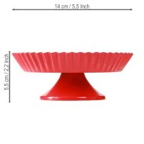 gjenstander Metallplate rød liten dekorativ tallerken med basismetall Ø14cm 2 stk