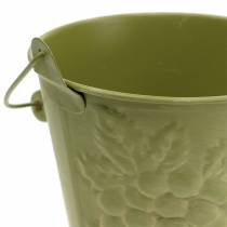 gjenstander Dekorativ bøtte med frukt vasket gul, oransje, grønn Ø15cm H14cm sett med 3