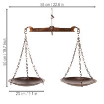 gjenstander Skala-dekorasjon i nostalgisk design for kjøkken og stue, vintage-stil, 58 cm