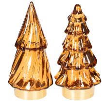 gjenstander LED-juletredekorasjon i glass for innendørs bruk, batteridrevet, 13 cm, 2 stk.