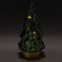 gjenstander Juletre i glass med LED-lys, borddekorasjon, jul, 13 cm, 2 stk.