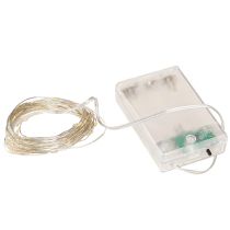 gjenstander Mikro-LED-lyslenker med 20 varmhvite timere og batterier, 6 stk.