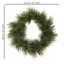 gjenstander Mini kunstig adventskrans som ekte furunåler Ø22 cm