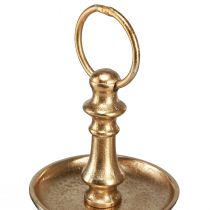 gjenstander Mini etagere metalldekor gull matt 2-lags borddekor H22cm